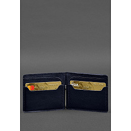 Кожаное портмоне 13.0 зажим синий краст BlankNote