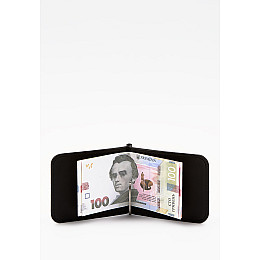 Кожаний зажим для грошей чорний The Wings