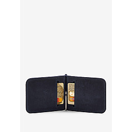 Кожаний зажим для грошей чорний вінтаж The Wings