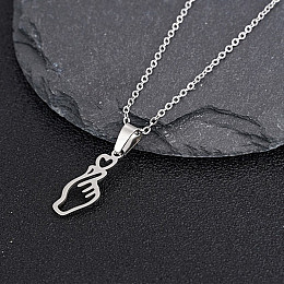 Кулон Саранхе рука с сердечком серебристый Bioworld (23253)