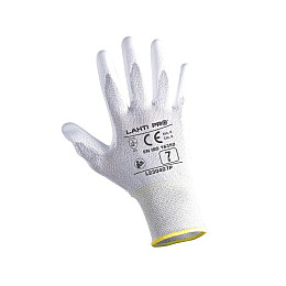 Перчатки антиэлектрические покрыты полиуретаном Lahti Pro 2304 10(XL) белые