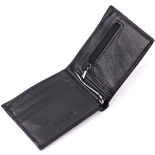 Мужський гаманець-зажим з натуральної шкіри ST Leather 22460 Чорний