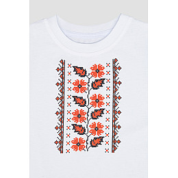 Вышиванка с коротким рукавом для девочки Brands 128 Белый ЦБ-00251116 (SKT000995630)