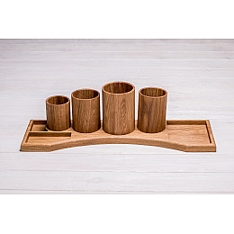 Оганайзер на стол з дерева дуба для канцелярії ecoWalnut