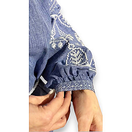 Вышиванка женская лен-габардин джинс Праздничная 4Profi XL(50)