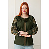 Вишиванка жіноча хаки з льону Лелека 4Profi XL(50)
