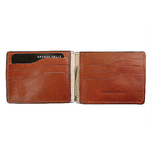 Зажим для купюр Onda терракотовий Grande Pelle 105623 80х110 мм