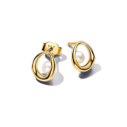 Серьги No Brand Природный овал с жемчужинами 263295C01