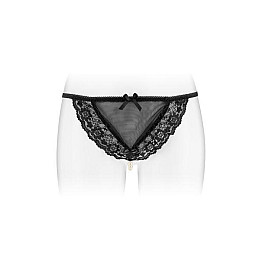 Трусики женские с жемчужной ниткой Fashion Secret Secret KATIA S/M Black (SO2245)
