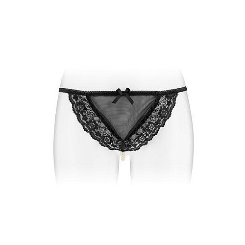 Трусики женские с жемчужной ниткой Fashion Secret Secret KATIA S/M Black (SO2245)