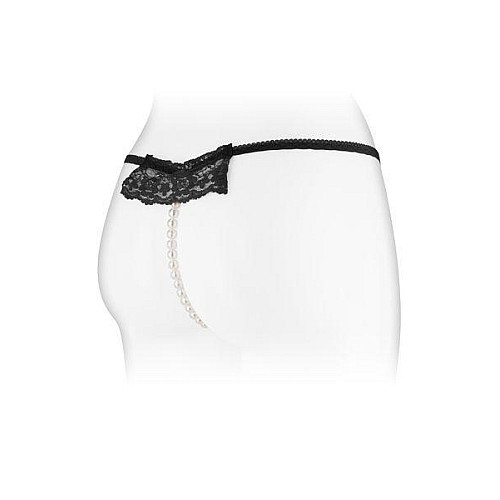 Трусики женские с жемчужной ниткой Fashion Secret Secret KATIA S/M Black (SO2245)