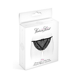 Трусики жіночі з перловою ниткою Fashion Secret Secret KATIA S/M Чорні (SO2245)