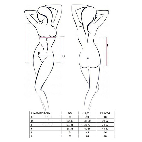 Женское боди Passion CHARMING BODY XXL/XXXL Black (EL11003)