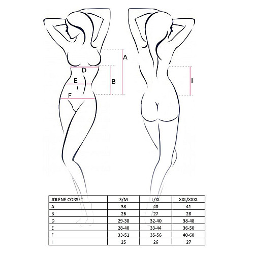Корсет и трусики Passion JOLENE CORSET XXL/XXXL Black (EL12003)