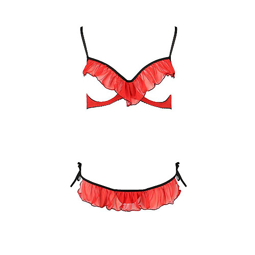 Комплект белья Passion CHERRY SET WITH OPEN BRA Exclusive XXL/XXXL красный (PS25509)