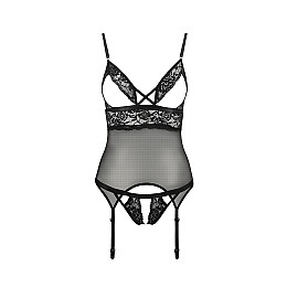 Корсет и трусики Passion DIABOLINA CORSET Black XXL/XXXL (PS25806)