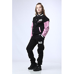 Спортивный костюм на флисе Черно-розовый Ukraine Brand 164 см