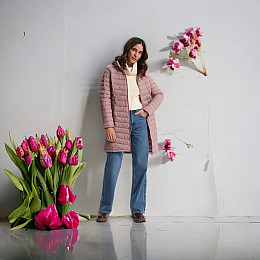 Жіноче пальто No brand 313939-P 40 Пудра (91896915)
