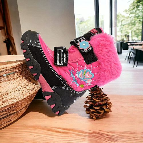 Дутики для дівчинки Super Gear LA9142-BK 26 Чорно-рожевий (32147059)