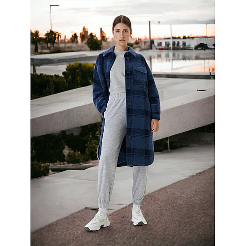 Пальто No brand 980659-BU 42 Сине-черный (91497298)