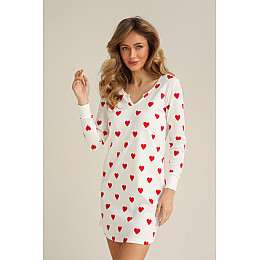 Жіноча нічна сорочка German Volf 24032 XS Біло-червоний (2194119588)