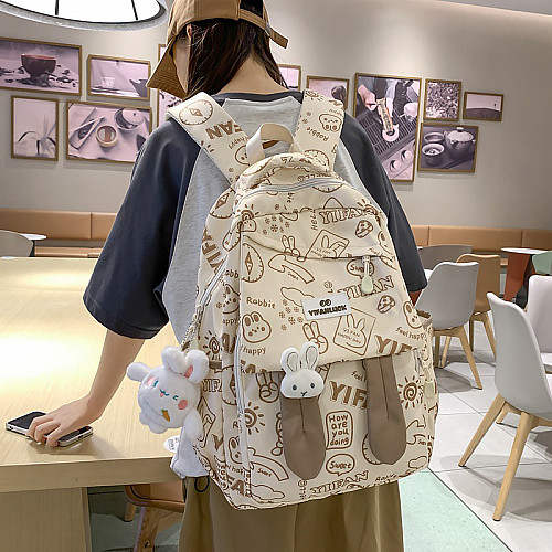 Рюкзак подростковый Lesko 230632 Beige Зайка 20 л