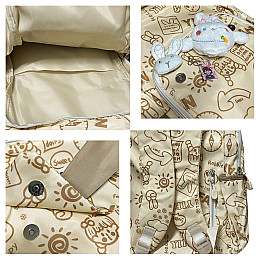 Рюкзак підлітковий Lesko 230632 Бежевий Зайка 20 л