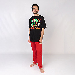 Піжама Dexter’s чоловіча з новорічним принтом holly jolly L Різнокольорова