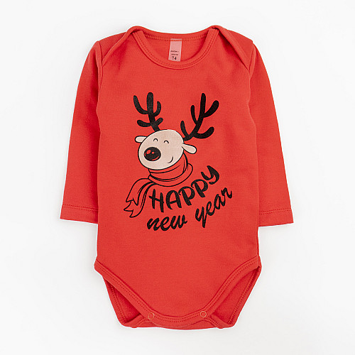Боди детское с начесом Dexter’s rudolf 86 см Красный