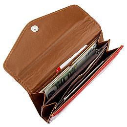 Кошелек женский конверт из гладкой экокожи Kivi Красный (19069)