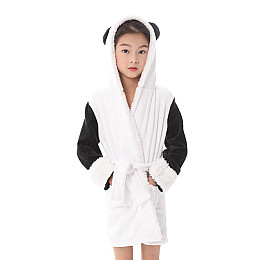 Халат детский BearWear Панда веселая S - рост 100 - 110 см Черно-белый