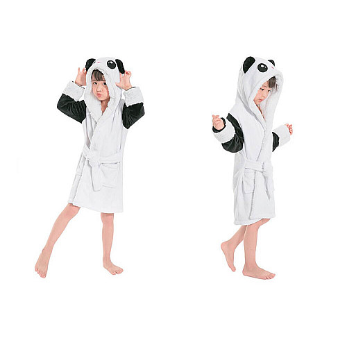 Халат дитячий BearWear Панда весела S - зріст 100 - 110 см Чорно-білий