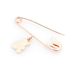 Золотая детская булавка Мишка с эмалью зак00062 Оникс