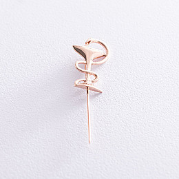 Медицинский значок Чаша со змеей в красном золоте зак00305 Оникс