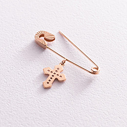 Золотая булавка с крестиком (фианиты) зак00184 Оникс