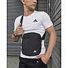 Комплект футболка + шорты + барсетка Adidas Реплика S Белый с Черным (8684996468 )