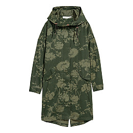 Женская парка H&M S зеленый листики 312626810