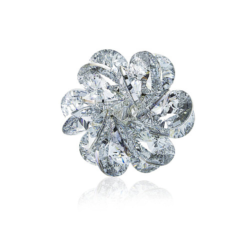Брошь KOBI Anabel со Swarovski Белый Серый (7760-7249-56)