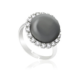 Кільце KOBI Amelia з перлами Swarovski 15 мм Регульоване/Безрозмірне (7470-0645-05-32)