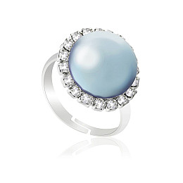 Кольцо KOBI Amelia с жемчугом Swarovski 15 мм Регулируемый/Безразмерное (7470-0645-04-32)