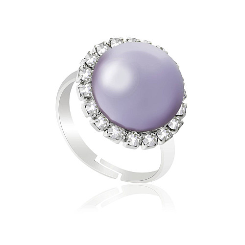 Кольцо KOBI Amelia с жемчугом Swarovski 15 мм Регулируемый/Безразмерное (7470-0645-03-32)