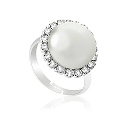 Кільце KOBI Amelia з перлами Swarovski 15 мм Регульоване/Безрозмірне (7470-0645-02-32)
