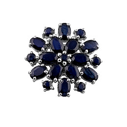 Серебряная брошка SilverBreeze с натуральным сапфиром 8.9ct (2106548)