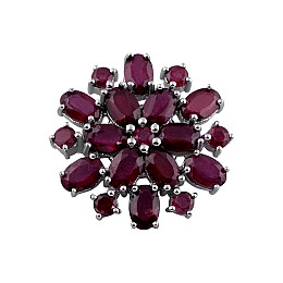 Серебряная брошка SilverBreeze с натуральным рубином 8.4ct (2106562)