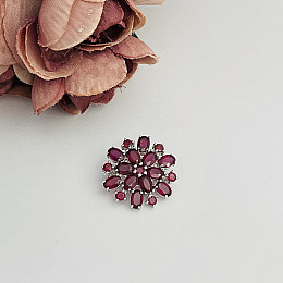 Серебряная брошка SilverBreeze с натуральным рубином 8.4ct (2106562)