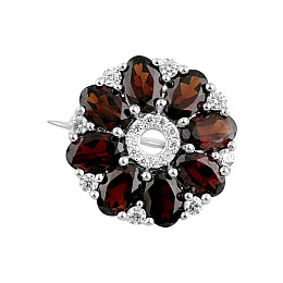 Серебряная брошка SilverBreeze с натуральным гранатом 4.413ct (2112266)