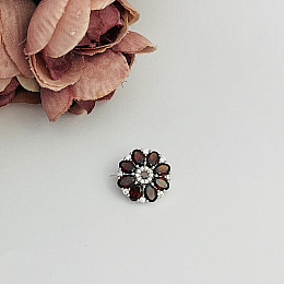 Серебряная брошка SilverBreeze с натуральным гранатом 4.413ct (2112266)