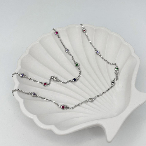 Серебряное колье SilverBreeze с фианитами (2137672) 400-450