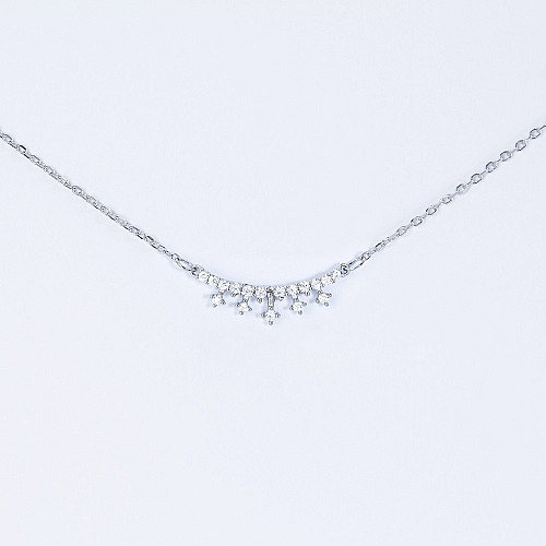 Серебряное колье тиарой из цирконов Infini kl2cr-89