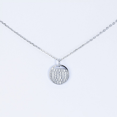 Серебряное колье с монетой усыпанной цирконами Infini kl2cr-91